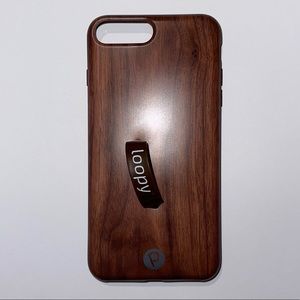 Loopy iPhone case can fit 6, 7, and 8 plus. Teakwood